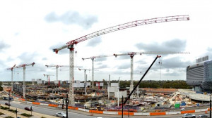 Cranes working at the site of the new Royal Adelaide Hospital, on the ...