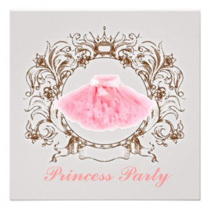 Grey Pink tutu Princess Birthday Party Invitation