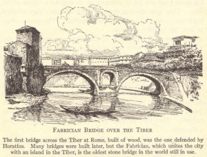 ... over the tiber river the first bridge across the tiber at rome built