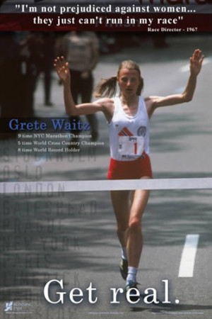 Grete Waitz Get Real Classic Marathon Running Poster Print - Running ...