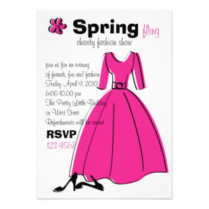 Spring Fling Fashion Illustration Personalized Invitation