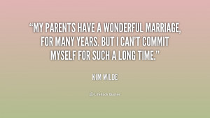 My parents have a wonderful marriage, for many years. But I can't ...