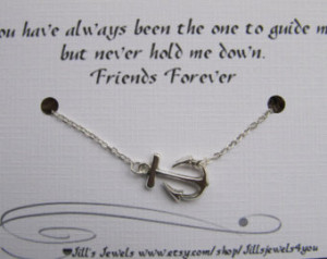 Best Friend Anchor Charm Necklace and Friendship Quote Inspirational ...