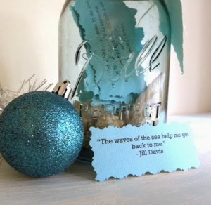 inspirational Christmas jar with quotes