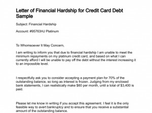 Financial Hardship Letter Sample