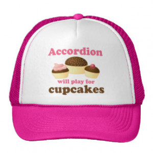 Funny Cupcake Accordion Music Quote Gift Mesh Hats
