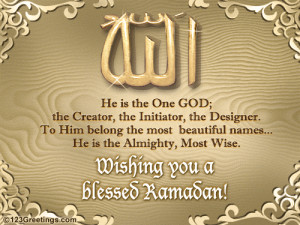 ... inspiring ecard to wish your friends/ acquaintances a blessed Ramadan