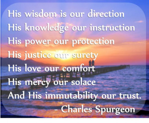 God's wisdom. Quote by Spurgeon