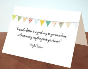 ... quote stationery custom, bunting inspirational quotes, blank card