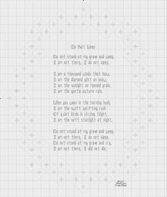 Do Not Weep memorial poem