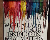 Harry Potter Quote Melted Crayon Art 14x18