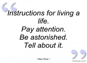instructions for living a life