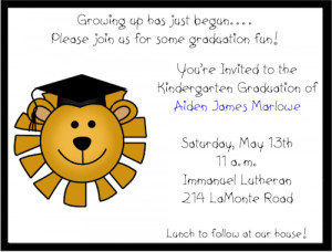 Shop our Store > Lion Preschool/Kindergarten Graduation Invitations
