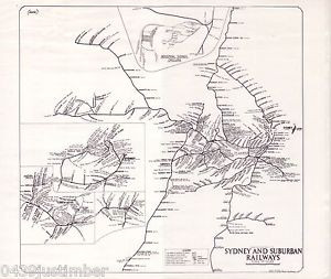 Details about New South Wales Railways Map Showing the Lines In Use In ...