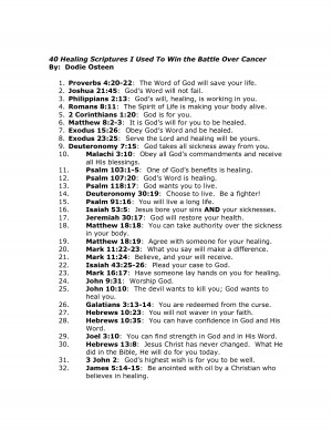 Dodie Osteen Healing Scriptures For Cancer