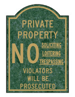 Private Property Engraved Sign EGRE-13357-GLDonVerde Private Property