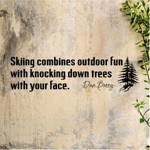 Skiing combines outdoor fun ....Funny Skiing Wall Quote Words Sayings ...