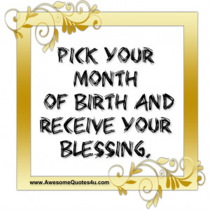 Pick your month of birth and receive your blessing :
