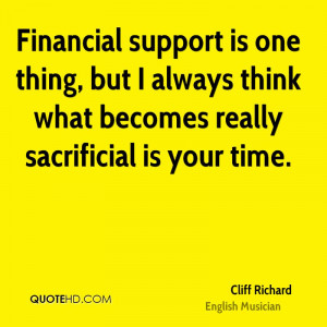 Financial support is one thing, but I always think what becomes really ...