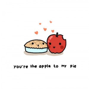 ... apple pie, cartoon, cute, drawings, food, heart, hearts, love, pie, re