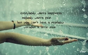Everybody wants happiness nobody wants pain