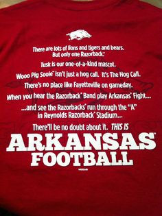Arkansas Razorbacks Football...Can't wait for the first game...Go Hogs ...