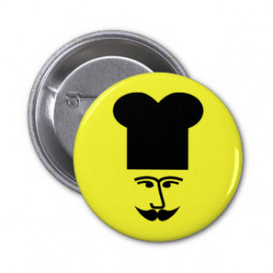 French Chef - Mustache Humor Pinback Button