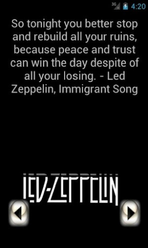 View bigger - Led Zeppelin Song Quotes for Android screenshot