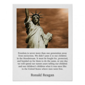 Ronald Reagan Freedom Quote Print