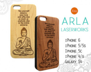 Buddha Quote Wood Iphone 6 Case, & quot;You Yourself Deserve Your Love ...
