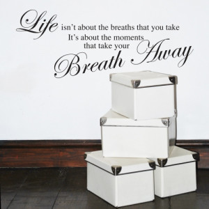 Life takes your breath away wall stickers Wall Quotes