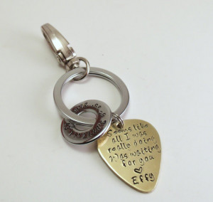 Love Quotes Guitar Pick Key Chain