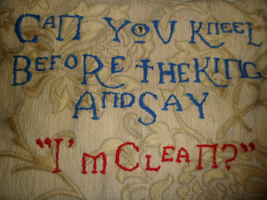 ... this quote as a prayer cushion and embroidered it with wool