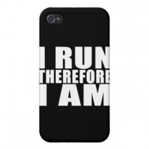 Funny Runners Quotes Jokes I Run Therefore I am iPhone 4 Cover
