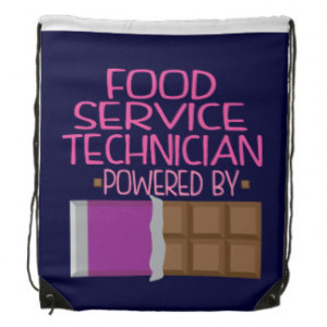 Food Service Technician Chocolate Gift for Her Drawstring Backpack