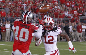 Ohio State wide receiver Corey Brown hauls in a touchdown pass at the ...