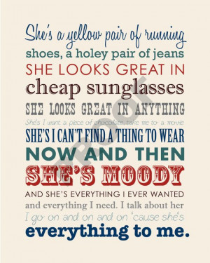 Printable BRAD PAISLEY She's Everything Lyrics by JaydotCreative