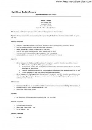 high school student resume examples first job resume builder