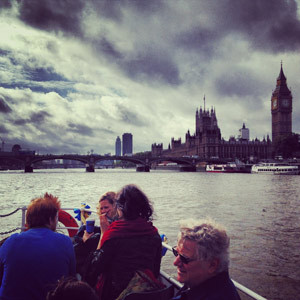 The cast take a trip on the hames to discover Crowmell's London