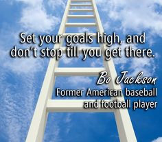 Set your goals high and don't stop until you get there ~ Bo Jackson ...