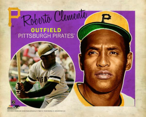 Roberto Clemente Retro SuperCard Pittsburgh Pirates Premium Poster ...