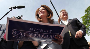 Michele Bachmann holds a campaign after her formal announcement to ...