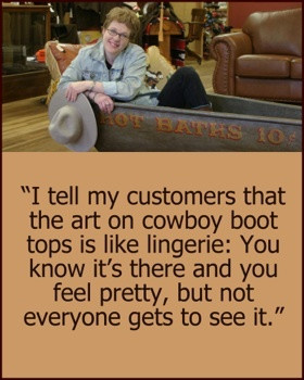 Bootmaker Lisa Sorrell. Well said. -THANK YOU THANK YOU! TO Neil and ...