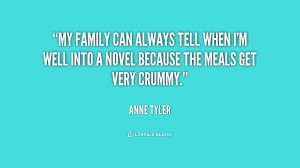 ... tell when I'm well into a novel because the meals get very crummy