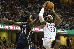 Nov 29, 2014; Cleveland, OH, USA; Cleveland Cavaliers forward LeBron ...