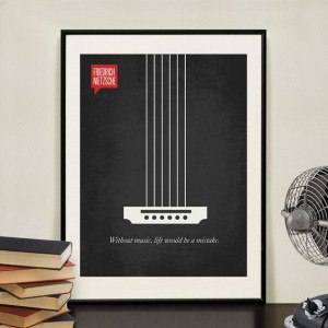 ... Quote, Illustration, Minimalist Quotation Print - Friedrich Nietzsche