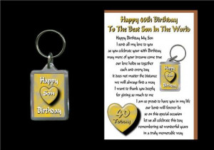40th Happy Birthday Son Card & Keyring Gift 40 Today