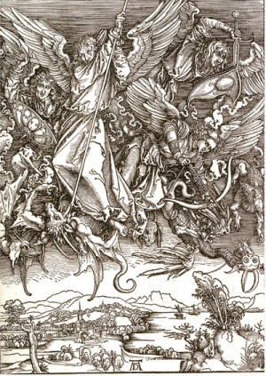 Albrecht Durer - St. Michael Fighting the Dragon (1498)