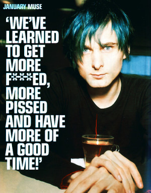 Matt Bellamy Muse Blue Hair Quotes Wallpaper Picture