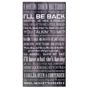 ... › Homeware › Wall Signs & Plaques › Movie Quotes Wall Plaque